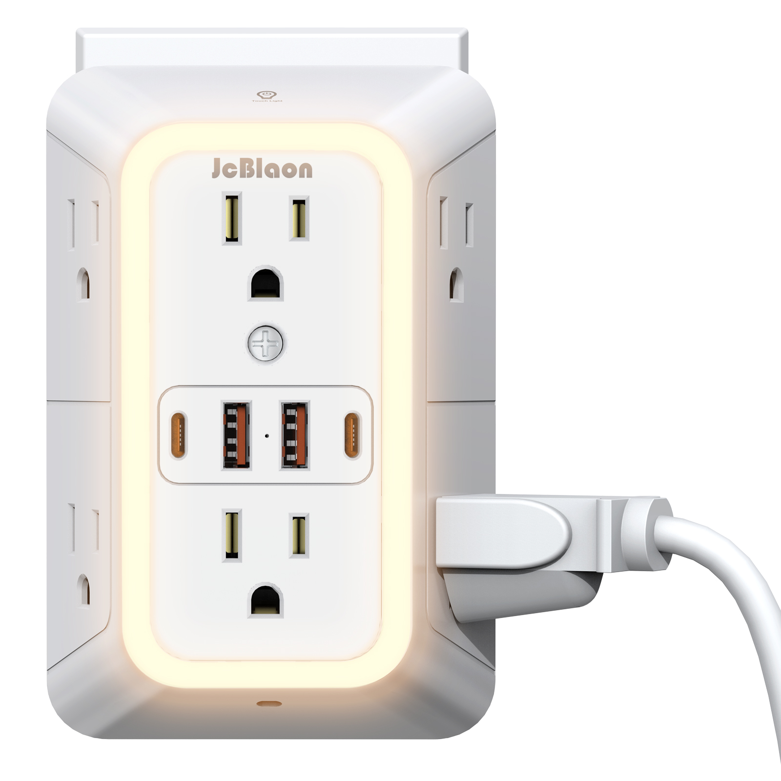 Electronics Gadgets For Home - ปลั๊กไฟติดผนังแบบหลายช่อง US พร้อมเซ็นเซอร์ตรวจจับแสง 6 ช่อง AC