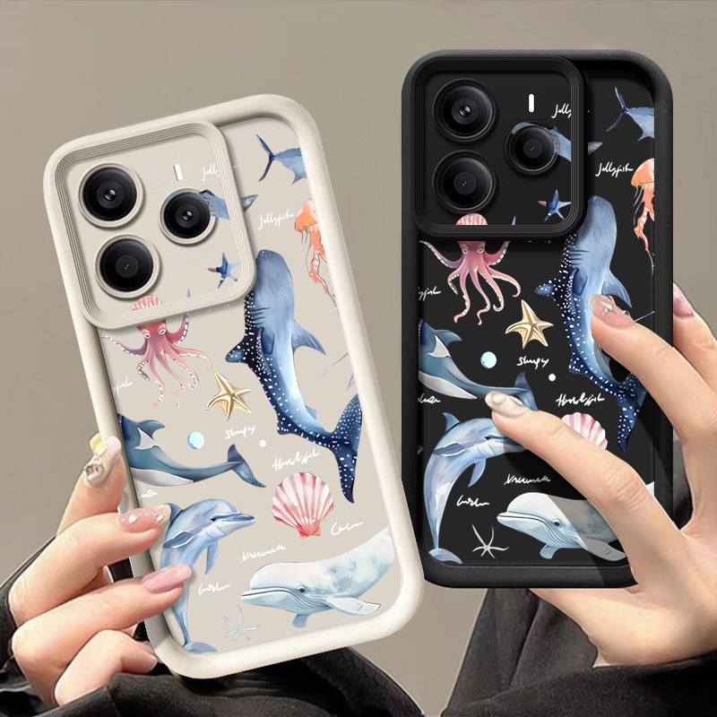 Xiaomi Redmi Note 13 - เคสโทรศัพท์ลายโลมาสุดน่ารัก สำหรับ Xiaomi Redmi Note 15
