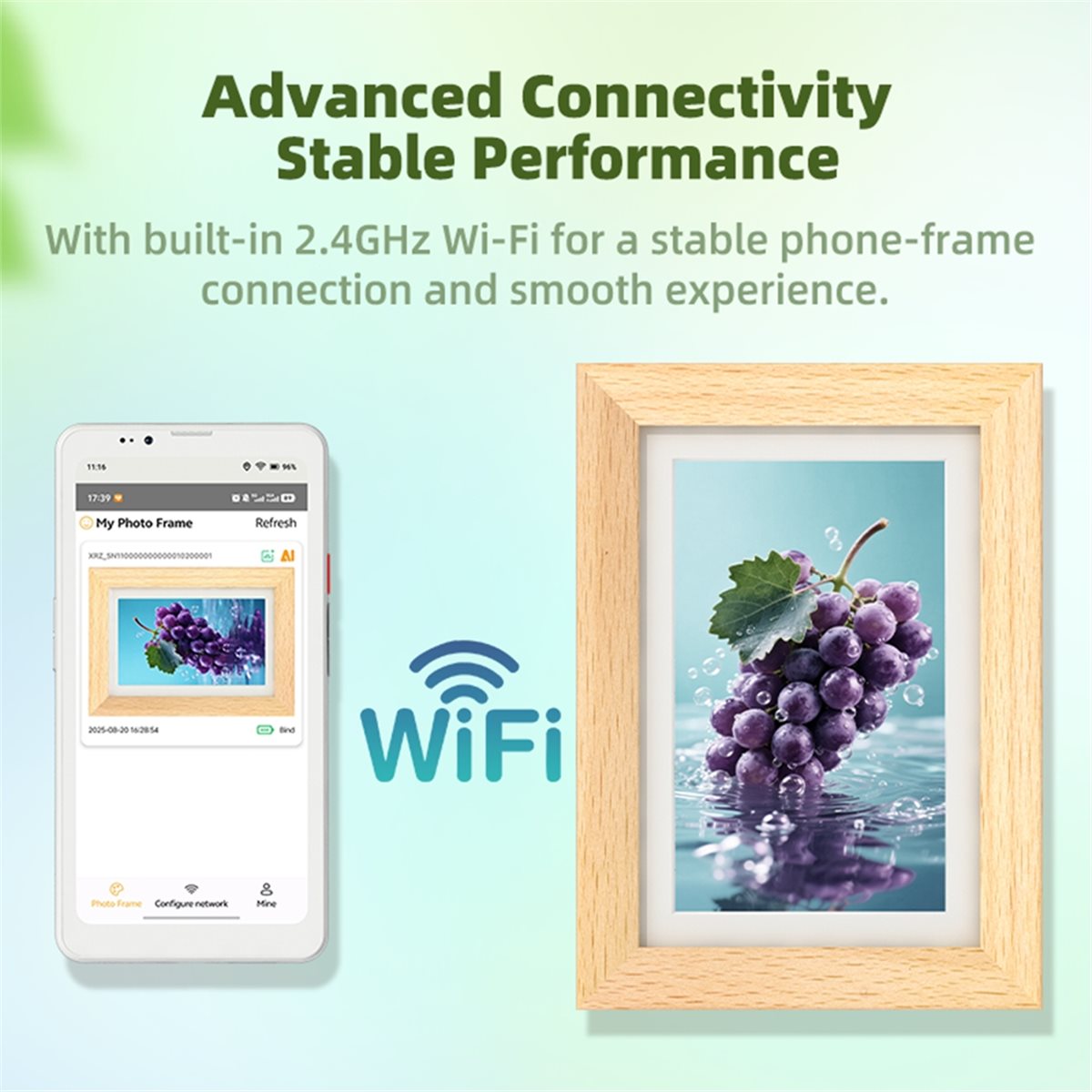 กรอบรูปดิจิตอล A73T หน้าจอ E-I - Digital Photo Frame Wifi บทวิจารณ์และราคา