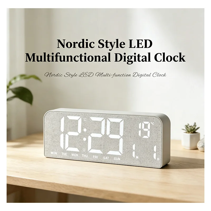 นาฬิกาปลุกดิจิตอลไม้ นาฬิกา LE - Modern Electronics Gadgets บทวิจารณ์และราคา