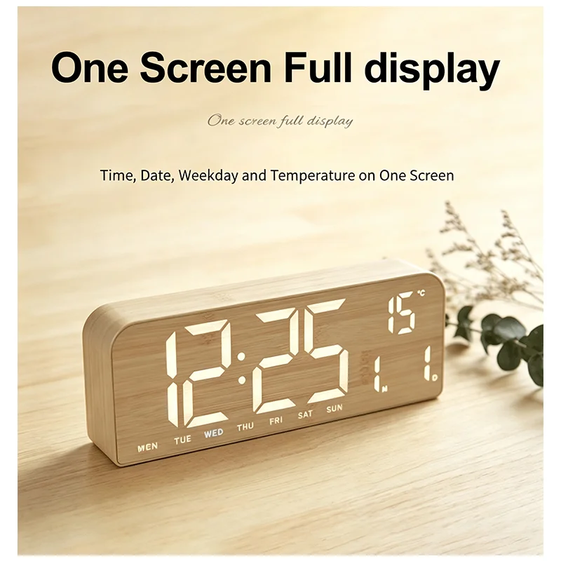 นาฬิกาปลุกดิจิตอลไม้ นาฬิกา LE - Modern Electronics Gadgets บทวิจารณ์และราคา
