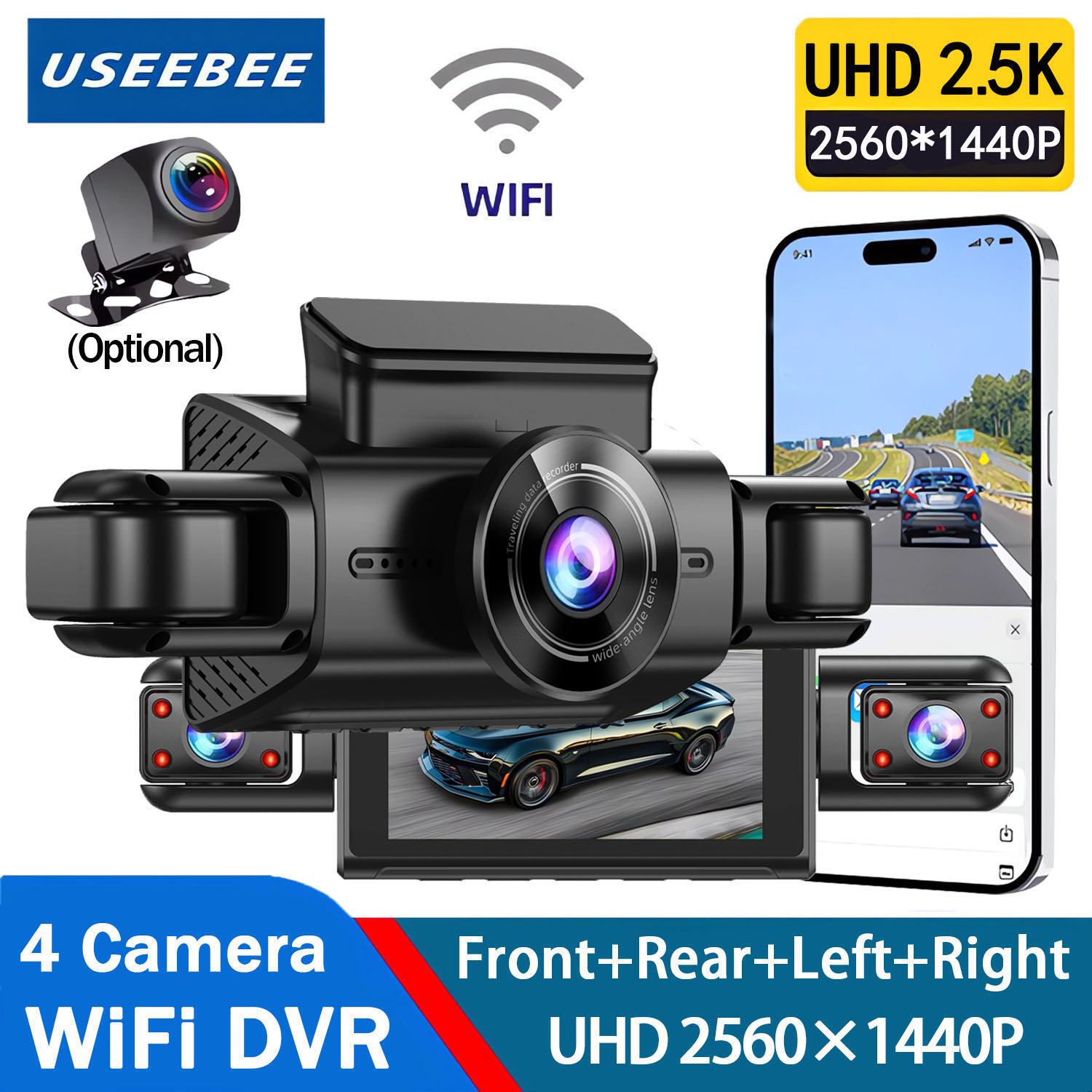 กล้องติดรถยนต์ 360 องศา 4 ตัว  - Panoramic Dash Cam 360 บทวิจารณ์และราคา