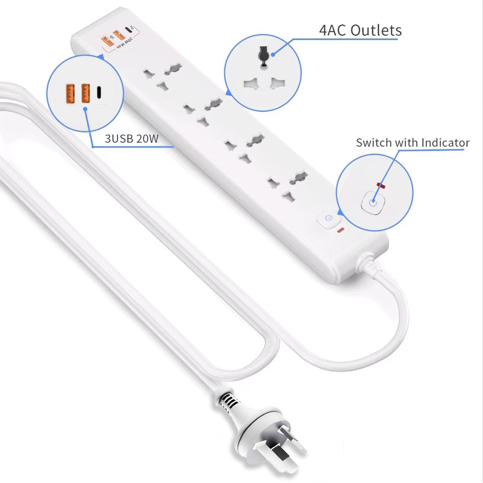 ปลั๊กไฟติดผนัง AU สีขาว 1 ชิ้น - Electronics Gadgets For Home บทวิจารณ์และราคา