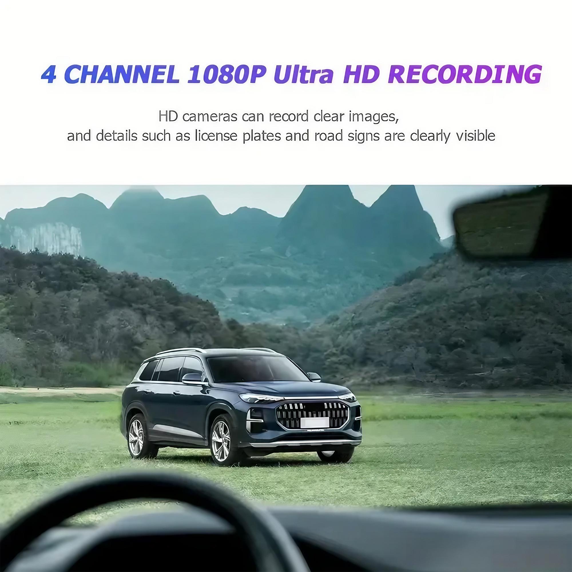 กล้องติดรถยนต์ 4 เลนส์ 1080P ฟ - Panoramic Dash Cam 360 บทวิจารณ์และราคา