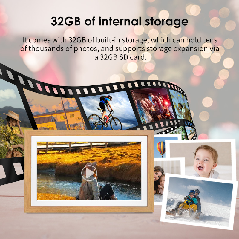กรอบรูปดิจิตอลไม้แบบสัมผัสขนาด - Digital Photo Frame Wifi บทวิจารณ์และราคา