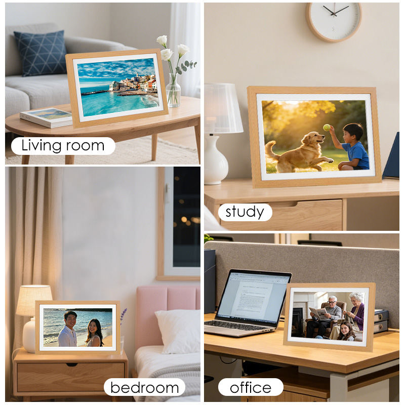 กรอบรูปดิจิตอลไม้แบบสัมผัสขนาด - Digital Photo Frame Wifi บทวิจารณ์และราคา
