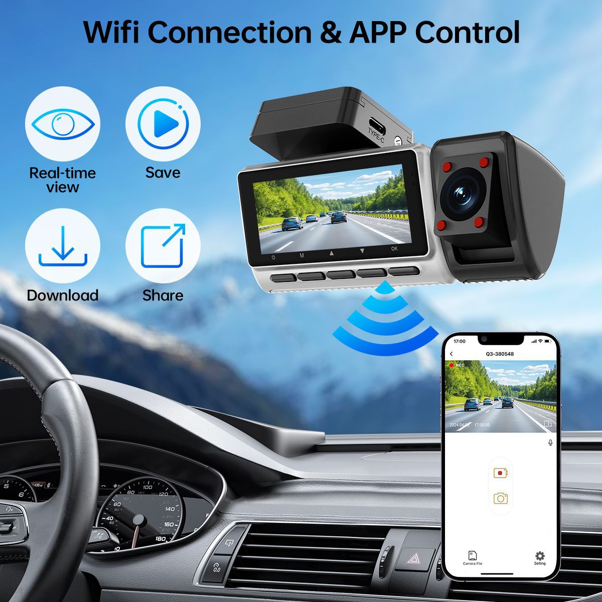 กล้องติดรถยนต์บันทึกภาพสามทางแ - Panoramic Dash Cam 360 บทวิจารณ์และราคา