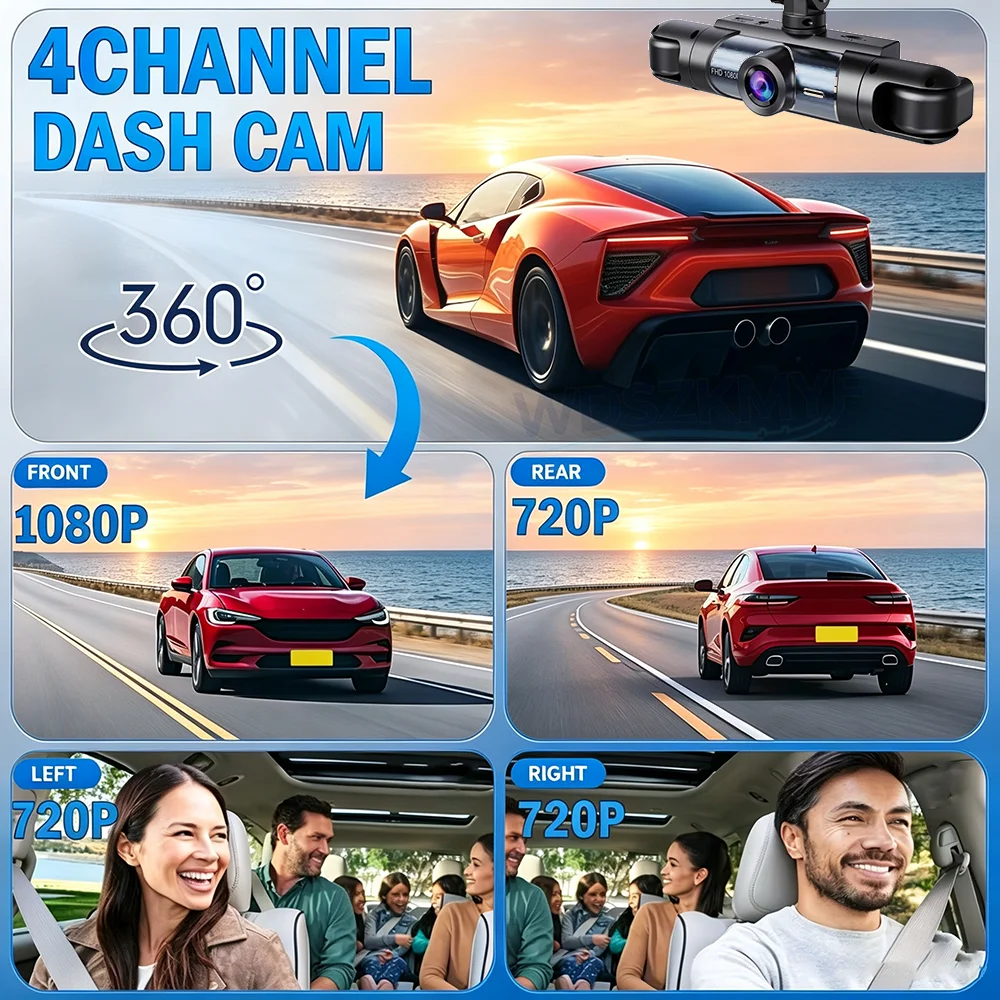 HD 1080P 3/4H 360 องศา °   กล้ - Panoramic Dash Cam 360 บทวิจารณ์และราคา